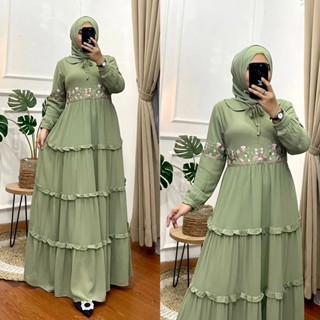 - ชุดเดรสมอลลี่ ปักลาย Gamis Muslim Molly Matt Apk พรีเมี่ยม เหมาะกับ XL Besar