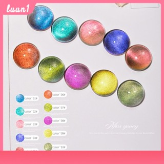 Miss Gooe ยาทาเล็บ Uv Gel Cats Eye Nail Polish Glue Popular White Aurora Gradient Spar Broken Diamond Cats Eye Glue cod