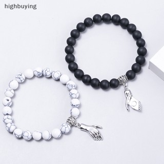 [highbuying] สร้อยข้อมือคู่รัก แม่เหล็ก จี้ Ch สร้อยข้อมือ มิตรภาพ เครื่องประดับแฟชั่น ชุดเครื่องประดับวันวาเลน ใหม่ พร้อมส่ง 2 ชิ้น