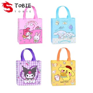 TOBIE Kuromi กระเป๋าถือ กระเป๋าเครื่องสําอาง กระเป๋าช้อปปิ้ง ลายสุนัข Cinnamoroll น่ารัก ความจุเยอะ เหมาะกับของขวัญ สําหรับเด็กผู้หญิง