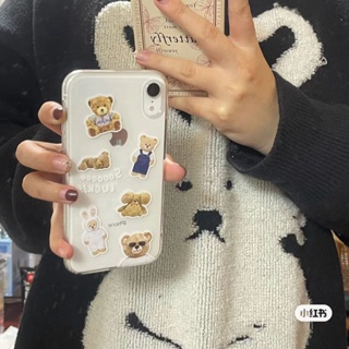 เคสโทรศัพท์มือถือ กันกระแทก ลายการ์ตูนหมีน้อยน่ารัก เรียบง่าย สําหรับ Apple Iphone 11 12 13 Xrmax 14pro 78