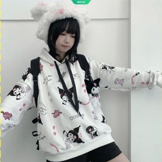 เสื้อแจ็กเก็ตกันหนาวลําลอง มีฮู้ด แบบบาง ลาย Sanrio Kuromi แฟชั่นฤดูใบไม้ร่วง และฤดูหนาว สําหรับนักเรียนหญิง 2023