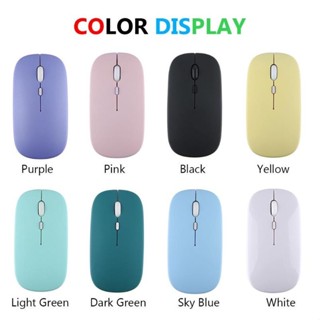 Bluetooth Mouse ไร้สายบลูทู ธ เงียบมินิเมาส์ชาร์จเกมสํานักงานโหมดคู่สําหรับคอมพิวเตอร์แล็ปท็อปแท็บเล็ต 2.4G usb