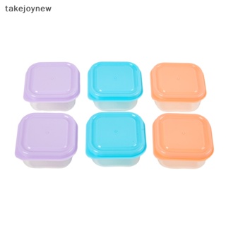 [takejoynew] กล่องพลาสติก ทรงสี่เหลี่ยม ขนาดเล็ก พร้อมฝาปิด 6 ชิ้น KLB