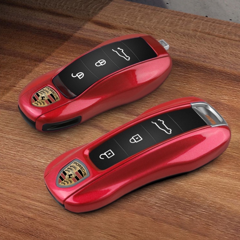 ✨พร้อมส่ง✨เคสกุญแจรีโมทรถยนต์ สีพื้น แบบสร้างสรรค์ สําหรับ Porsche Cayenne 718 Macan Panamera Taycan 911 Key Modification