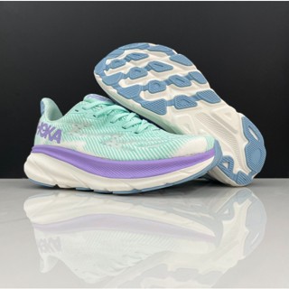 ใหม่ HOKA ONE Clifton 9 รองเท้าวิ่ง ดูดซับแรงกระแทก สีเขียวอ่อน สีม่วง สําหรับผู้ชาย และผู้หญิง 2023 EVCQ