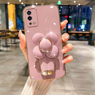 เคสโทรศัพท์มือถือแบบนิ่ม TPU กันกระแทก ลายกังหันลม 3D พร้อมที่ตั้งวาง บางมาก สําหรับ OPPO A55 4G 5G