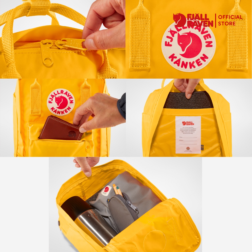Fjallraven حقيبة ظهر Kanken Mini — درجات الأصفر والبني — صورة 5