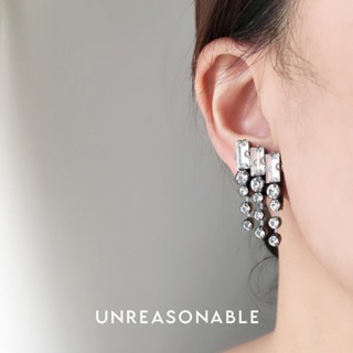 ต่างหู Crystal ต่างหูคลิป ต่างหูก้านเงินแท้ น้ำหนักเบา สวยใส่สบาย UA0504-01 Unreasonable Accessories