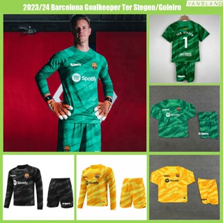 2023/24 Barcelona เสื้อแขนยาว ผู้รักษาประตู ไซซ์ สําหรับ TER STEGEN เสื้อฟุตบอล