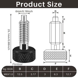 [Fenteer] หมุดล็อคสเตนเลส M6 แบบปลดเร็ว ทนทาน สําหรับกล่องเครื่องมือโรลลิ่ง