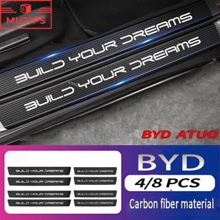 ใหม่ BYD สติกเกอร์คาร์บอนไฟเบอร์ ป้องกันรอยขีดข่วน กันลื่น สําหรับ Atto 3 Yuan plus Seal Han EV 4 8 ชิ้น