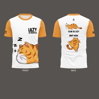 เสื้อวิ่งพิมพ์ลายแมวเหมียวขี้เซา LazyMeow