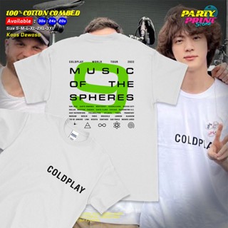 เสื้อยืดแขนสั้นคอกลมเสื้อยืด พิมพ์ลายวง Coldplay Cold Play World Tour 2023 9 43 สําหรับผู้ชายCotton 100%  [S-5XL]