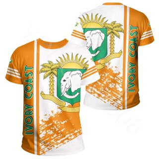 ใหม่ เสื้อยืดคอกลม แขนสั้น พิมพ์ลาย Ivory Coast One-Quarter สไตล์แอฟริกา แฟชั่นฤดูร้อน สําหรับผู้ชาย 2023