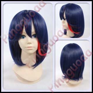 【Pingguoaa】Anime Kill la Kill Ryuuko Matoi Cosplay Wigs 40cm Mixed Color Wigs Heat Resistant Synthetic Hair
