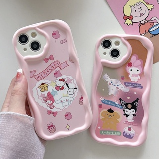 เคสโทรศัพท์มือถือ ลายการ์ตูนคลื่น สีชมพู สําหรับ OPPO Realme 8 Pro 5 5i 5S 6 6S 7i 8i 9i C3 C2 C11 C20 C12 C15 C17 C21 C21Y C25Y C25 C30S C35 C53 C55 F21 Pro Narzo 20 Pro เคส TPU