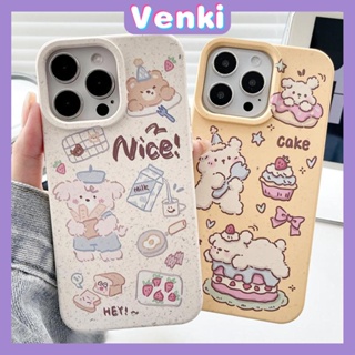 Venki - เข้ากันได้สำหรับ เคส iphone 11 เคสไอโฟน เคสไอโฟน11  เป็นมิตรกับสิ่งแวดล้อม Degradable Case Smooth Protective Wheat Case หมีน่ารักกินเค้กขนมปังเข้ากันได้กับ iPhone 14 Pro max 13 Pro max 12 Pro Max 11 XR XS 7