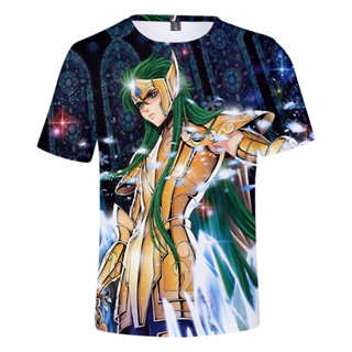 เสื้อยืดคอกลม พิมพ์ลายการ์ตูน Saint Seiya สไตล์ฮาราจูกุ สตรีท สําหรับผู้หญิง