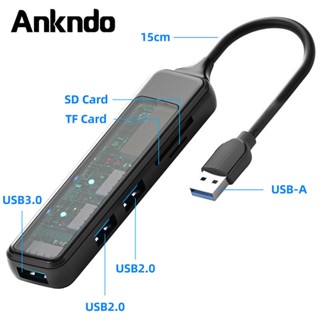 4 IN1 อะแดปเตอร์ฮับแยก Type C USB 3.0 พร้อมพอร์ต SD TF สําหรับ Macbook PC