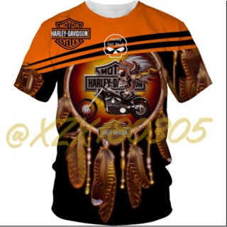 (ทั้งหมดในสต็อก Xzx180305) เสื้อยืด พิมพ์ลาย Harley-Davidson Racing 3D 02