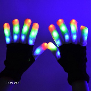 ถุงมือกระพริบ LED สีสันสดใส สําหรับเด็ก และผู้ใหญ่ 1 คู่