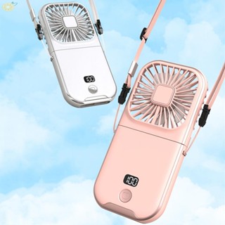 【VARSTR】Folding Rechargeable Handheld Fan Portable Neck Fan with 4 Speed Wind Adjustment