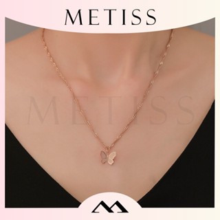 Metiss สร้อยคอโซ่ทองคําเมทัลลิก จี้ผีเสื้อ เครื่องประดับ สําหรับผู้หญิง