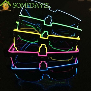 Somedayzl แว่นตาเรืองแสง LED ส่องสว่าง DJ อุปกรณ์ประกอบฉากปาร์ตี้ บาร์ อุปกรณ์กระพริบ เรืองแสง อุปกรณ์ปาร์ตี้ แว่นตาโมเสค