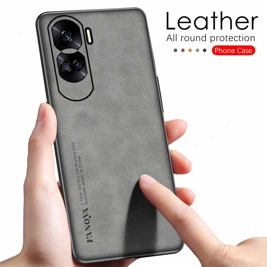 เคสโทรศัพท์มือถือหนังแกะ TPU ซิลิโคนนิ่ม กันกระแทก ป้องกันกล้อง ปิดด้านหลัง แบบเต็มเครื่อง แฟชั่น สําหรับ honor 90 pro Lite 90Lite 2023