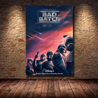 โปสเตอร์ พิมพ์ลาย Star Wars The Bad Batch HD สไตล์อเมริกัน สําหรับตกแต่งห้องนอน ห้องนั่งเล่น