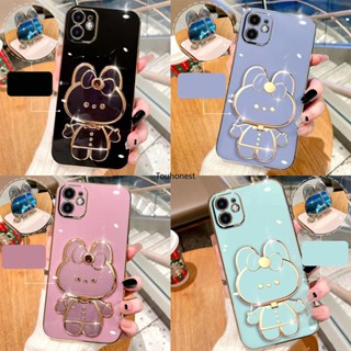 เคส For Apple iPhone 12 Pro Max เคส iPhone 12 Mini Case iPhone X เคส iPhone XS Max เคส iPhone XR Case เคสโทรศัพท์มือถือ ลายการ์ตูนกระต่ายน่ารัก พร้อมกระจก สําหรับ