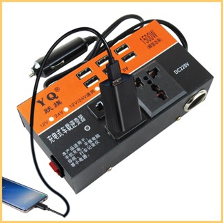 อะแดปเตอร์แปลงไฟ 200W DC 12V 24V เป็น 220V AC 3.2A พอร์ตชาร์จ USB สําหรับรถยนต์