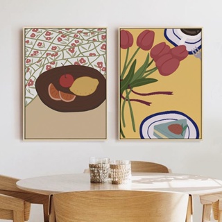 โปสเตอร์ภาพวาดผ้าใบ รูปอาหาร สไตล์นอร์ดิก สําหรับตกแต่งบ้าน ร้านอาหาร