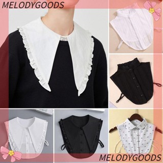 Melodg เสื้อเชิ้ตคอปกปลอม ผ้าฝ้าย สไตล์คลาสสิก แฟชั่นสําหรับผู้หญิง