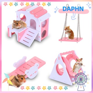 DAPHS บ้านไม้ ขนาดเล็ก ของเล่นออกกําลังกาย สําหรับหนูแฮมสเตอร์