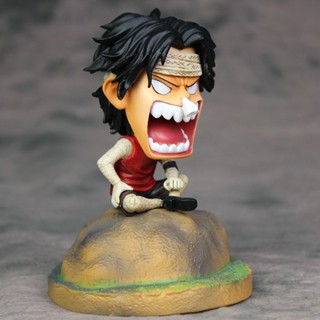 โมเดลฟิกเกอร์ Akihabara One Piece Q Version Series Seated Bandage Angry Ace ของเล่นสําหรับเด็ก