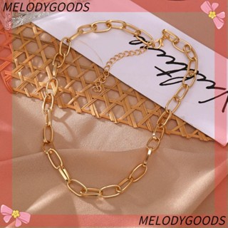 Melodg สร้อยคอโชคเกอร์ สีทอง สีเงิน เครื่องประดับ สําหรับผู้หญิง และผู้ชาย