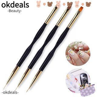 OKDEALS ชุดแปรงปากกาเพ้นท์เล็บเจล UV สําหรับผู้หญิง 3 ชิ้น