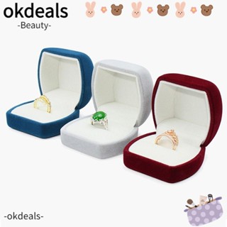 OKDEALS กล่องเก็บเครื่องประดับ ต่างหู กํามะหยี่ คุณภาพสูง ของขวัญ