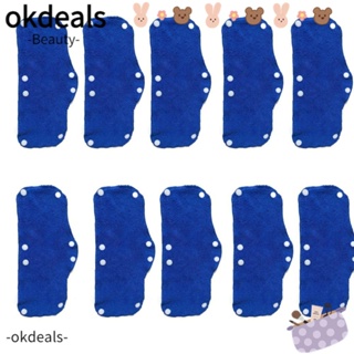 OKDEALS แผ่นซับเหงื่อ หมวกกันน็อค ผ้าฝ้าย ทรงสี่เหลี่ยมผืนผ้า ดูดซับเหงื่อ สีฟ้า สําหรับหมวกกันน็อค 10 ชิ้น