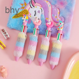 Bhy ปากกาลูกลื่น ลายการ์ตูนยูนิคอร์น 6 สี สําหรับเด็กผู้หญิง นักเรียน เครื่องเขียน