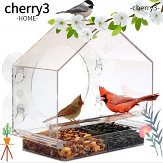 Cherry3 บ้านให้อาหารนก แบบแขวนกระจกหน้าต่าง