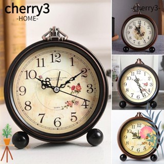 CHERRY3 นาฬิกาปลุก ระบบควอตซ์ โลหะ เสียงเงียบ สําหรับตกแต่งบ้าน