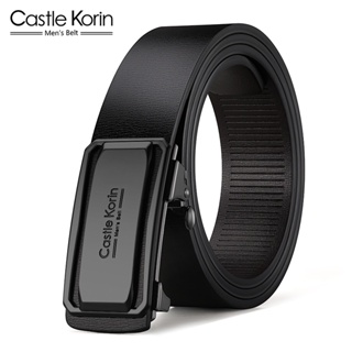 Castle Korin เข็มขัดหนังวัวแท้ อัตโนมัติ สีดํา สําหรับผู้ชาย ck01022