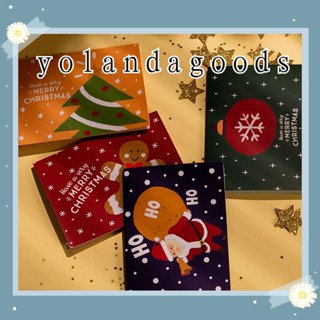 ☆YOLA☆ 6 Set New Year Christmas Greeting Card Stickers Wishing Message Cards Merry Christmas Wedding Birthday Cards with Envelopes Party Supplies Thanks Card Best Wishes