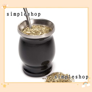 SIMPLE Yerba Mate ชุดน้ําเต้าสเตนเลส สองชั้น ทําความสะอาดง่าย 8 ออนซ์ สําหรับห้องครัว