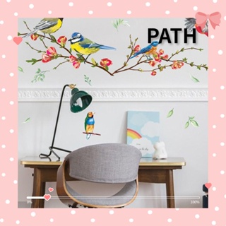 PATH สติกเกอร์ติดผนัง ลายใบไม้สีเขียว สําหรับตกแต่งบ้าน สวน ห้องนั่งเล่น