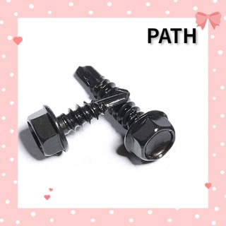 PATH สกรูซ็อกเก็ตโลหะ สเตนเลส 410 หัวแบน ทรงกระบอก สีดํา สําหรับสกรูหกเหลี่ยม 100 ชิ้น