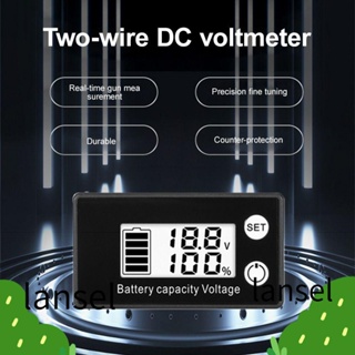 Lansel โวลต์มิเตอร์ หน้าจอ LCD ดิจิทัล แสดงปริมาณแบตเตอรี่